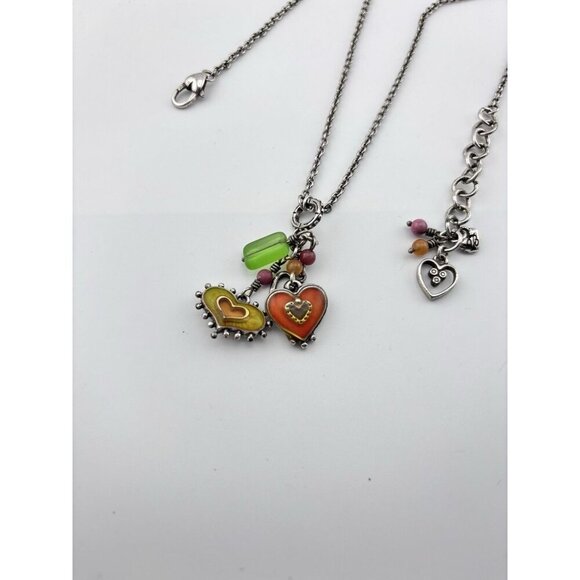 Brighton Portobello Heart Enamel And Crystal Vintage 18" Long - Picture 5 of 5